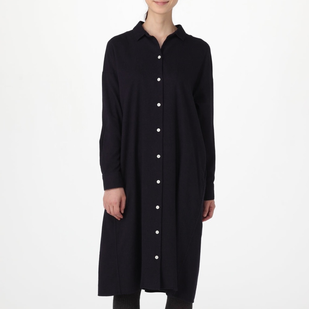 MUJI Flannel Long Sleeve Pockets Dress M//L